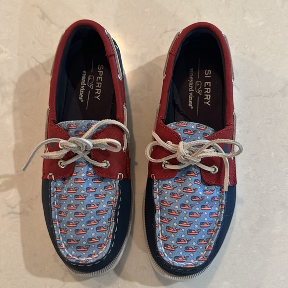 SPERRY x Vineyard Vines Boat Shoes Size 3.5M - Picture 2 of 10